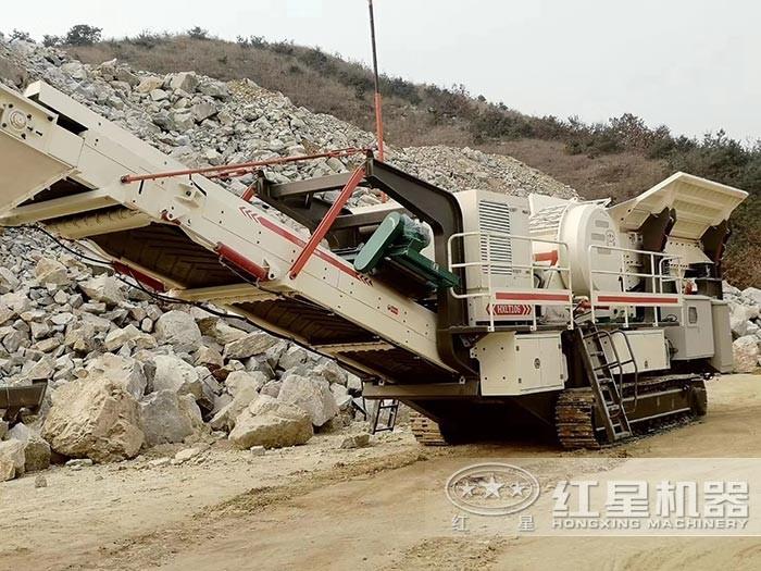 红星履带式移动破碎站现场 红星履带式移动破碎站现场